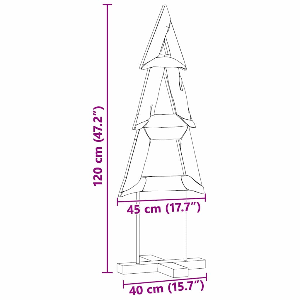 Weihnachtsbaum mit Ständer Braun 120 cm Massivholz Teak
