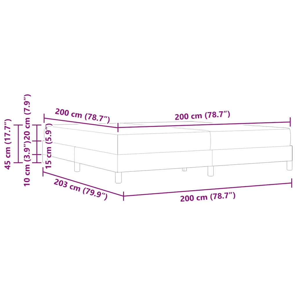 Boxspringbett mit Matratze Rosa 200 x 200 cm Stoff