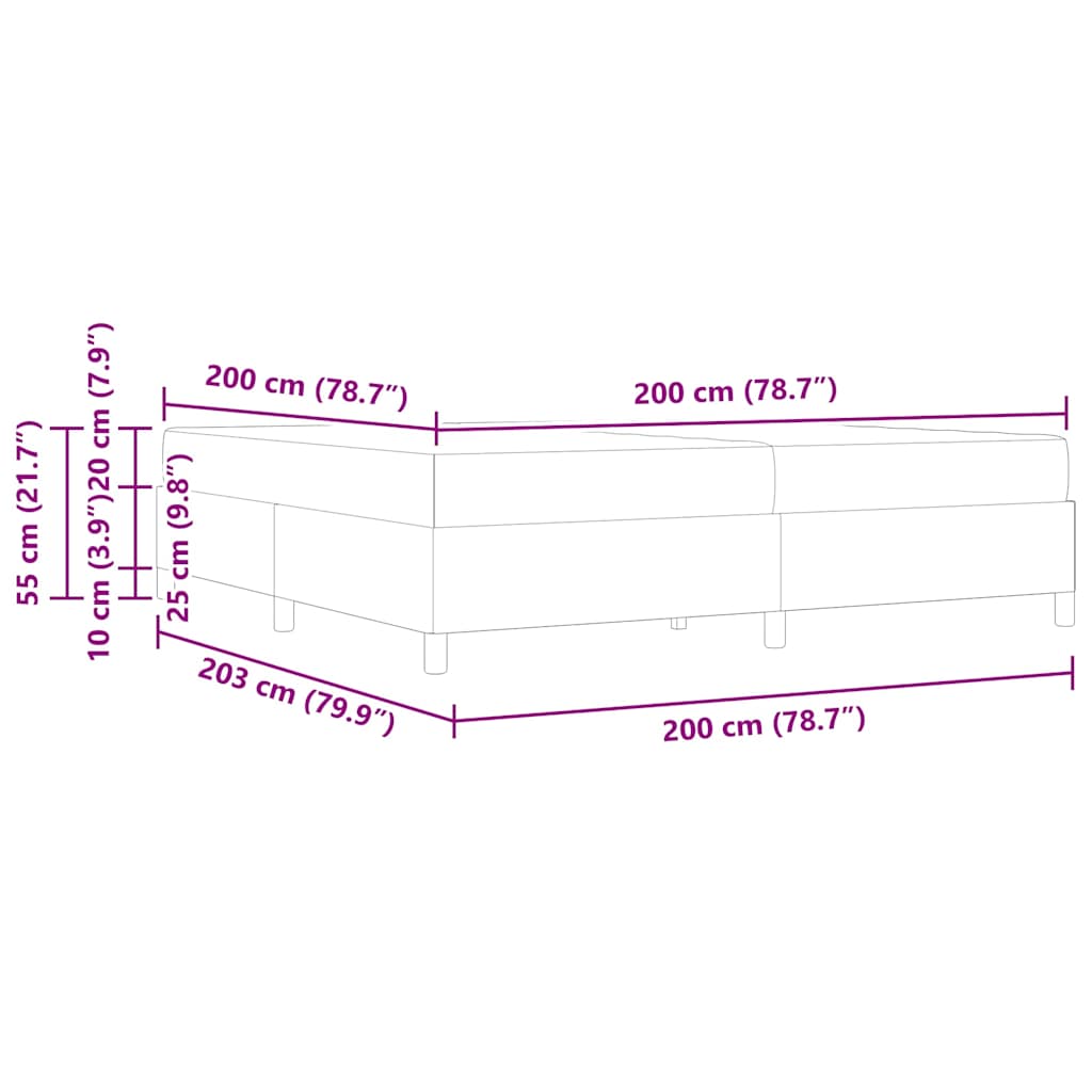 Boxspringbett mit Matratze Blau 200 x 200 cm Stoff