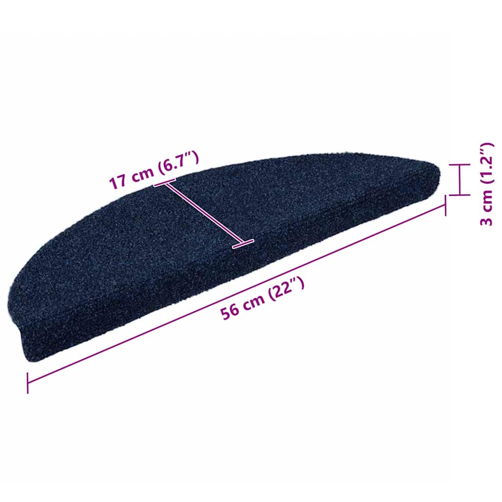 Stufenmatten Selbstklebend 30 Stk. 56x17x3 cm Marineblau Halbrund