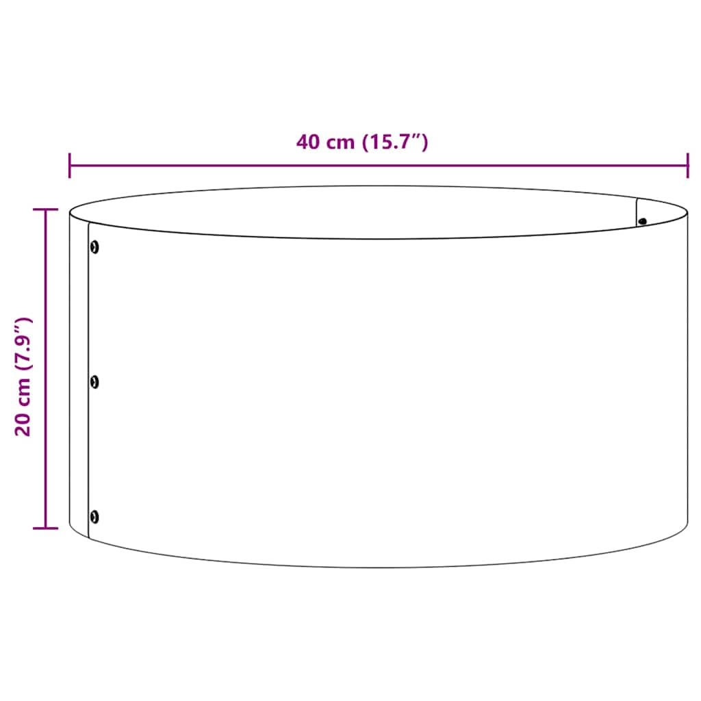 Pflanzenring Anthrazit 40 x 40 x 20 cm Kaltgewalzter Stahl