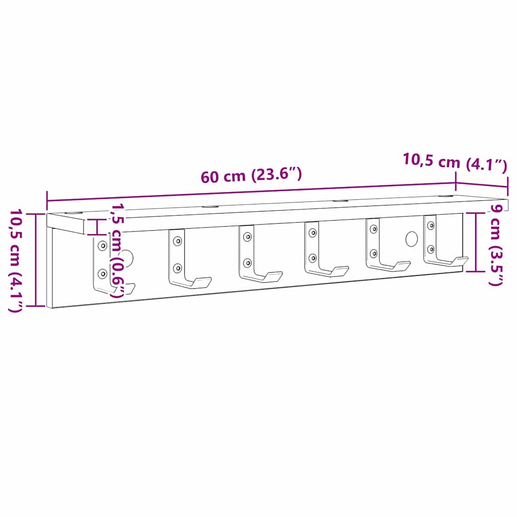 Wandmontierter nachttisch Sonoma-Eiche 60 x 10.5 x 10.5 cm