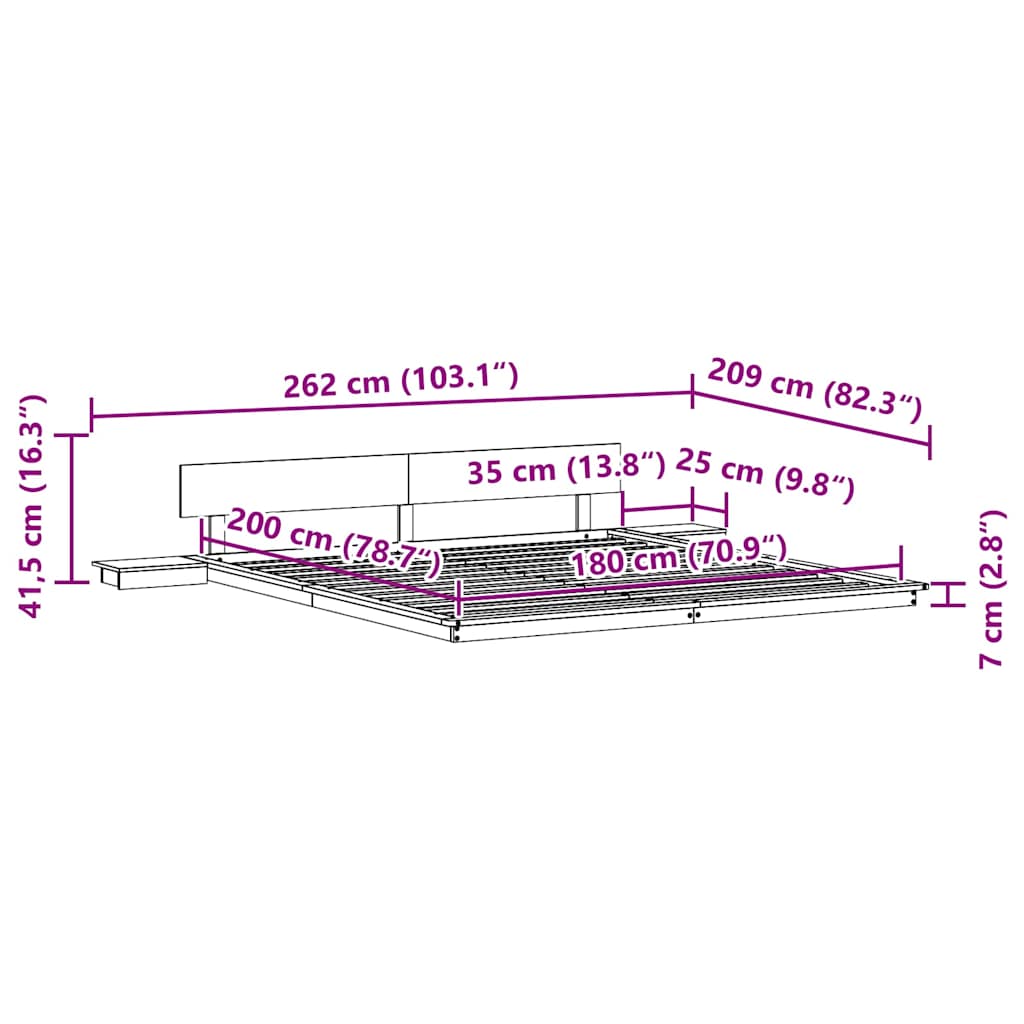 Bettgestell Braun 180 x 200 cm Holz