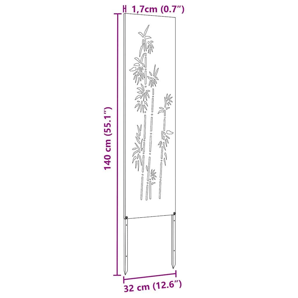 Garten Sichtschutz-Leinwand Floral Weiß 32 x 140 cm