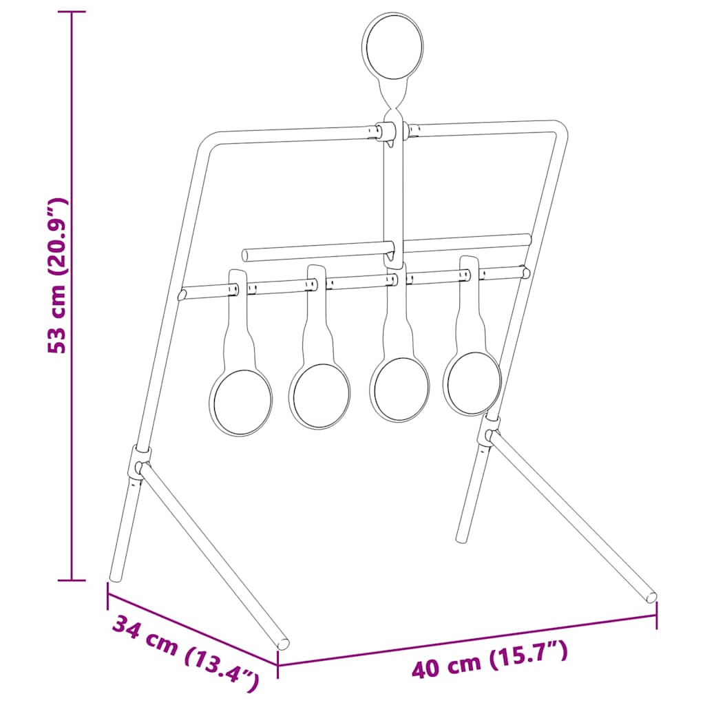 Zurücksetzbares Ziel Schwarz 40 x 34 x 53 cm Stahl