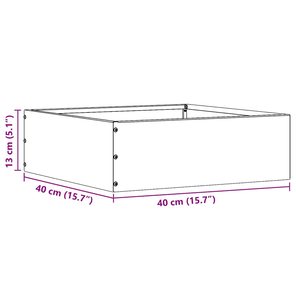 Raseneinfassung 6 pcs Olive Grün 40 x 40 x 13 cm Stahl