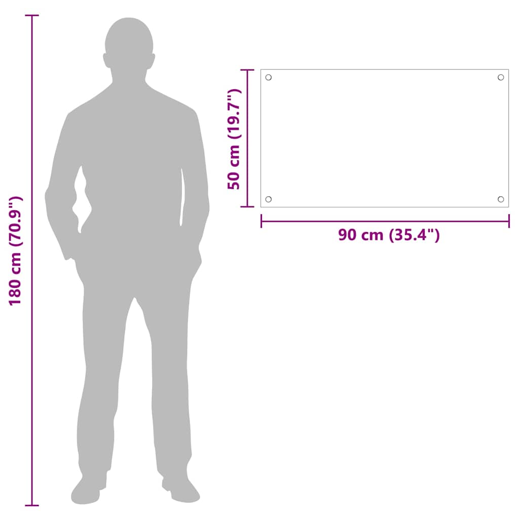 Küchenrückwand Weiß 90 x 50 cm Gehärtetes Glas