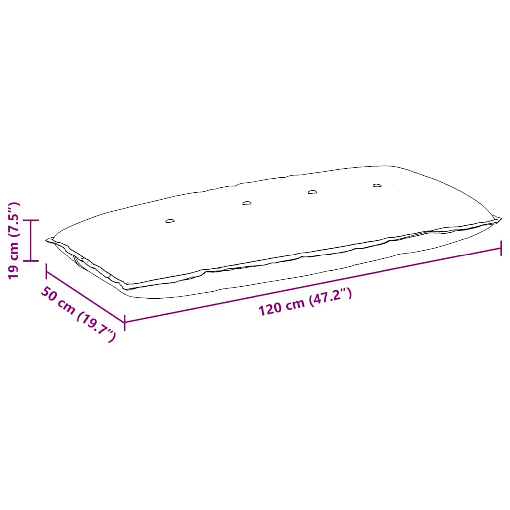 Rückenkissen Rot 120 x 19 x 50 cm Stoff