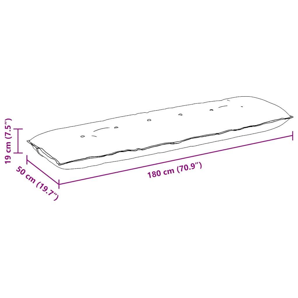 Rückenkissen Hellgrau 180 x 19 x 50 cm Stoff