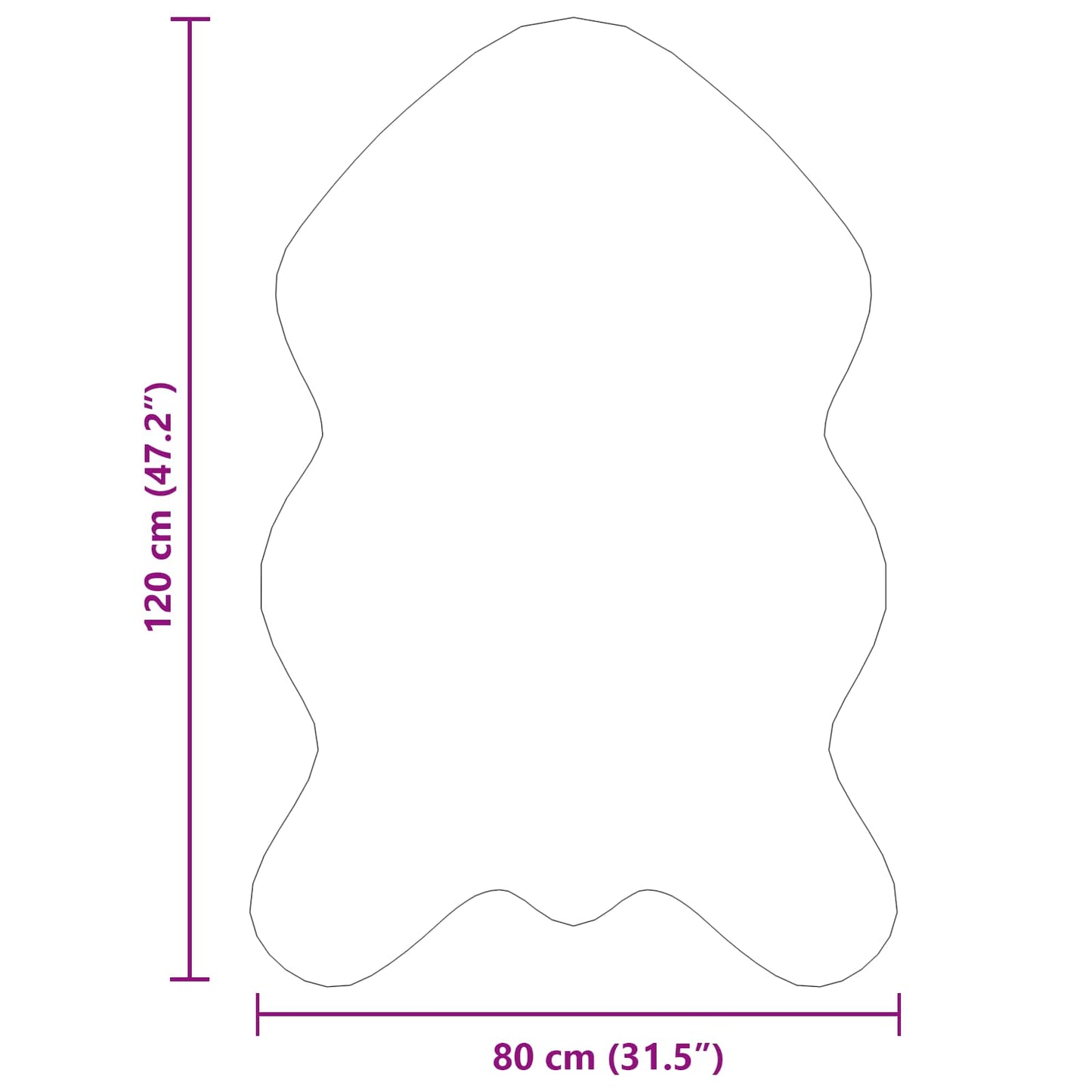 Rutschfester Kunstfellteppich Olite Schwarz 80 x 120 cm