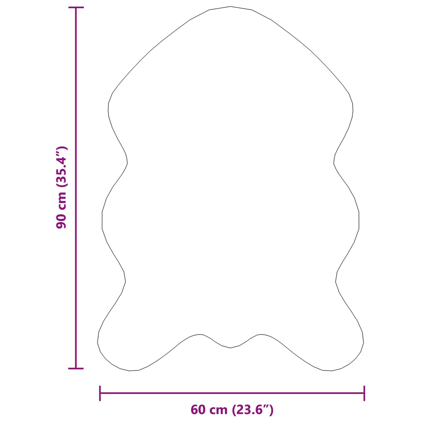 Rutschfester Kunstfellteppich Olite Anthrazit 60 x 90 cm