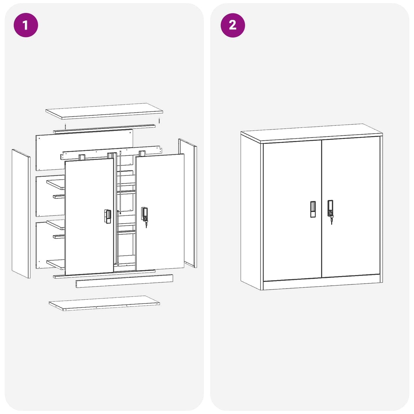 Aufbewahrungsschrank Rosa 90 x 40 x 105 cm Stahl