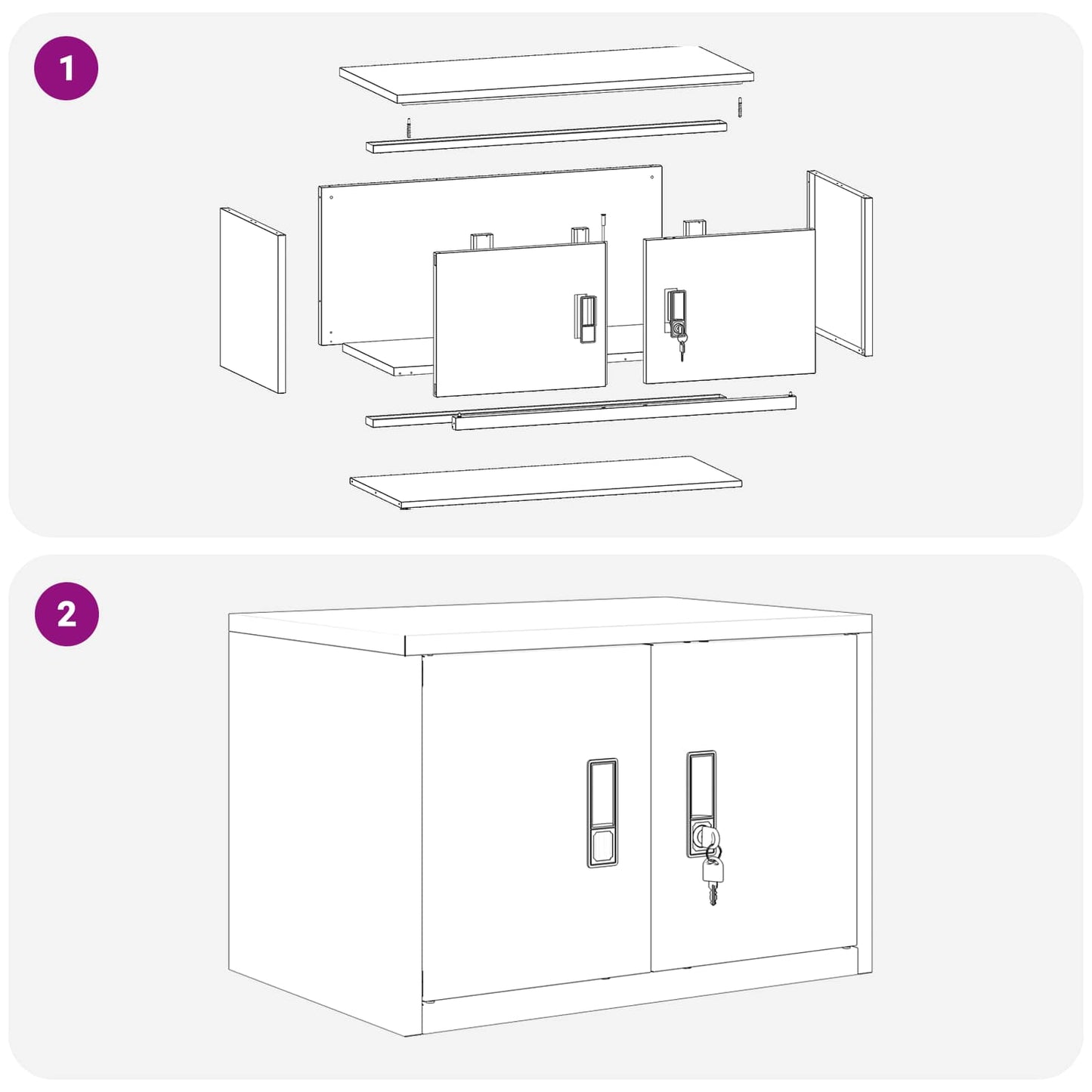 Aufbewahrungsschrank Schwarz 60 x 40 x 40 cm Stahl