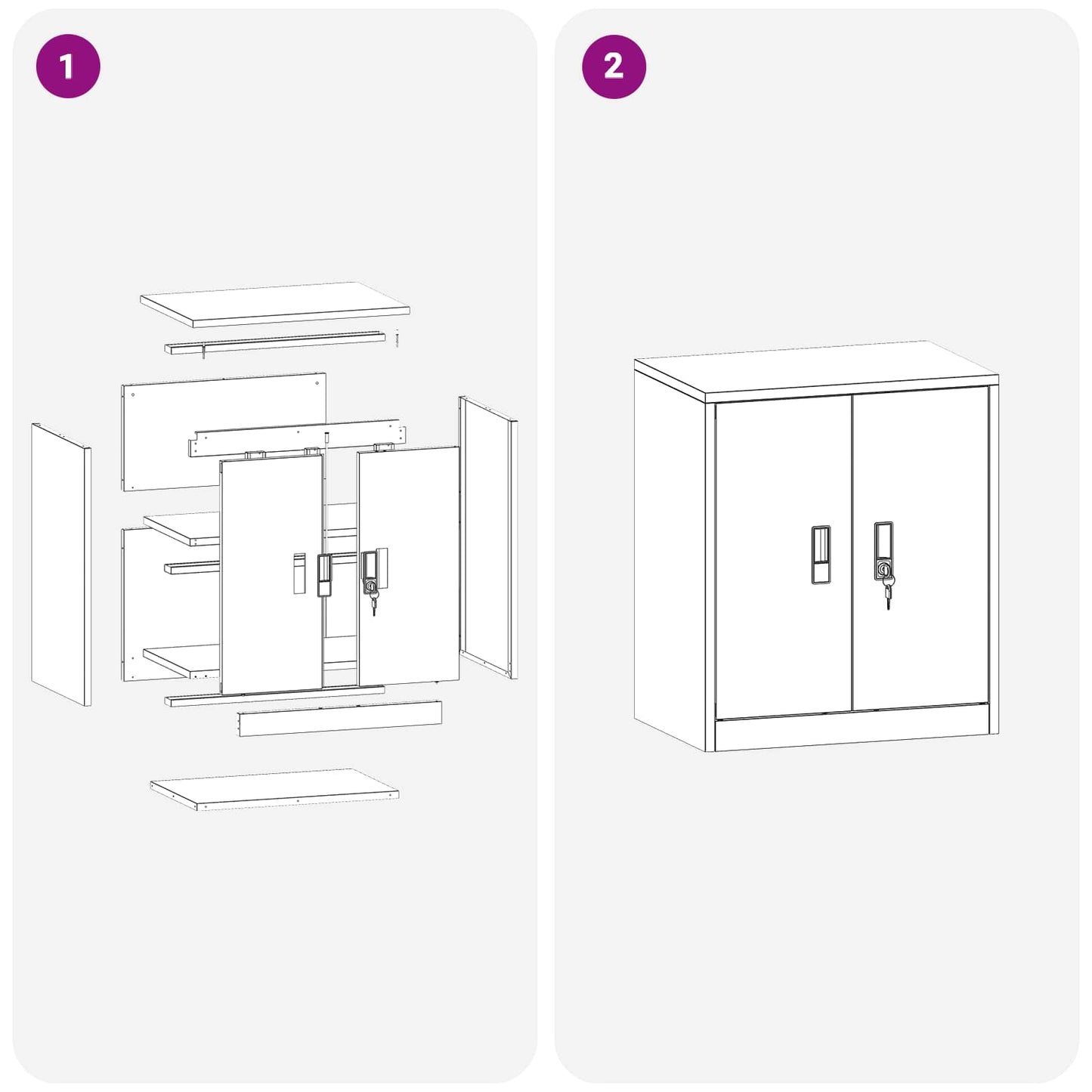Aufbewahrungsschrank Senfgelb 60 x 40 x 70 cm Stahl