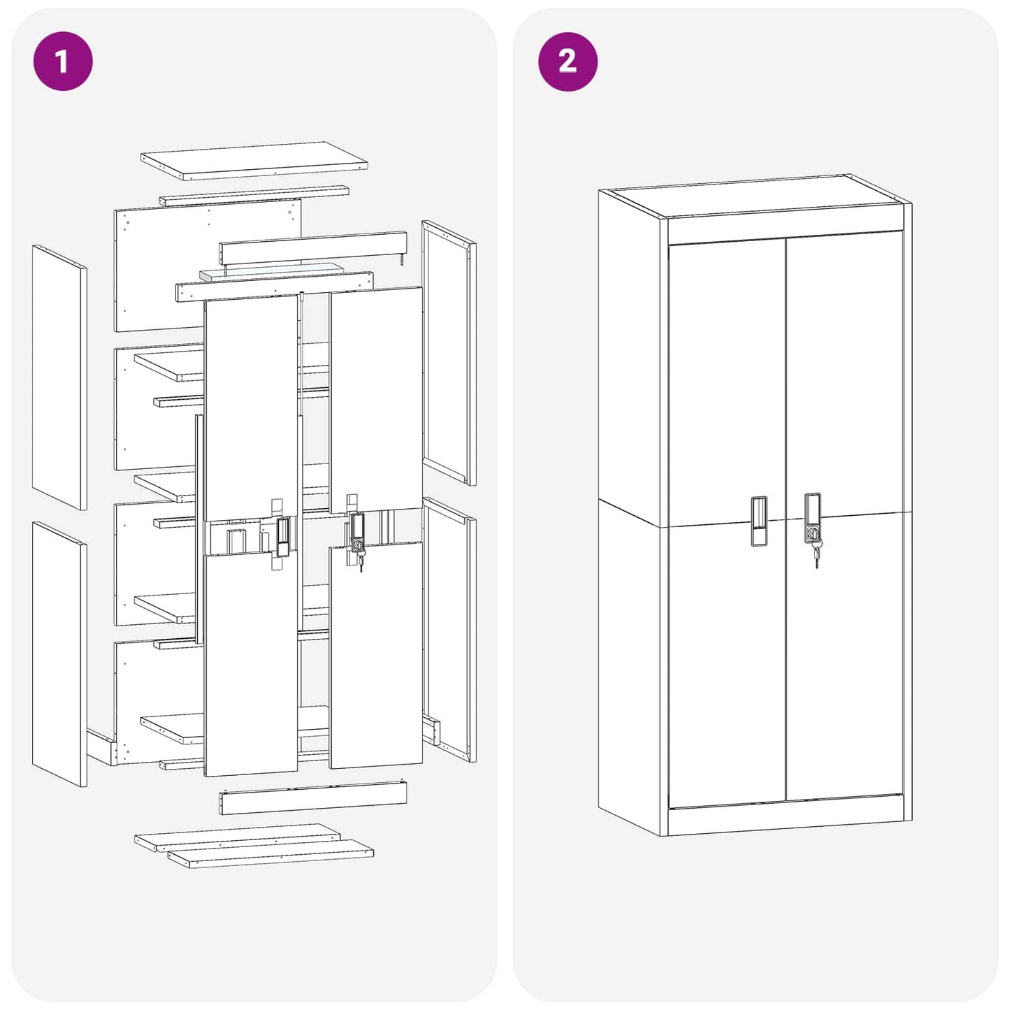Aufbewahrungsschrank Senfgelb 60 x 40 x 140 cm Stahl