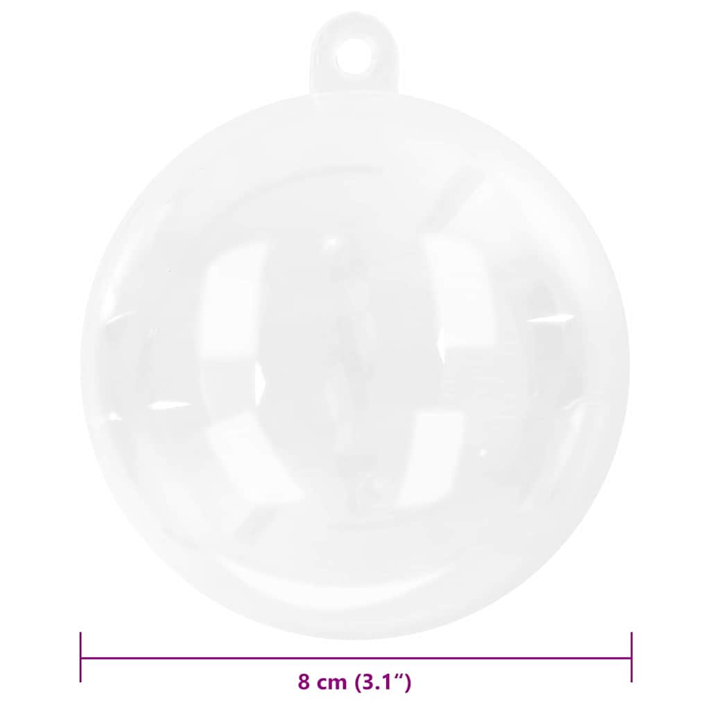 Weihnachtskugel-Set 25 pcs Transparent Ø 8 cm Kunststoff