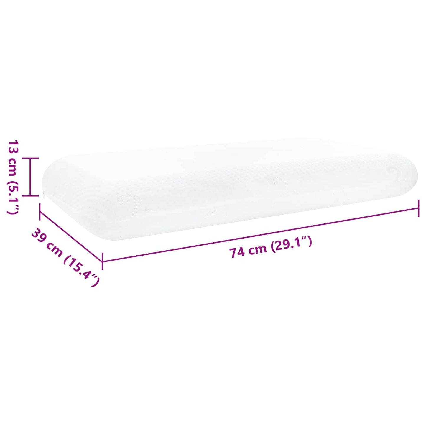 Schlafkissen Uni Weiß 74 x 39 x 13 cm Viscoschaum