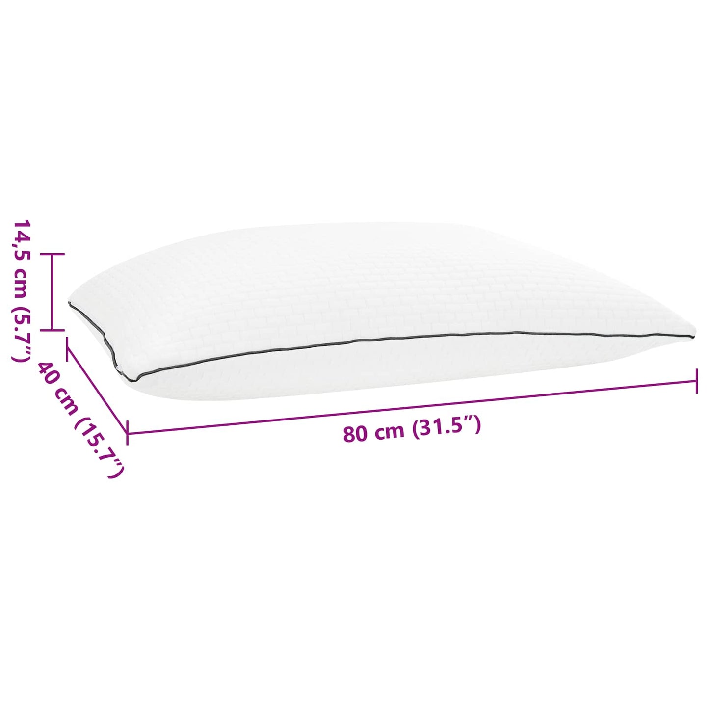 Shread Schlafkissen Weiß 80 x 40 x 14,5 cm Viscoschaum