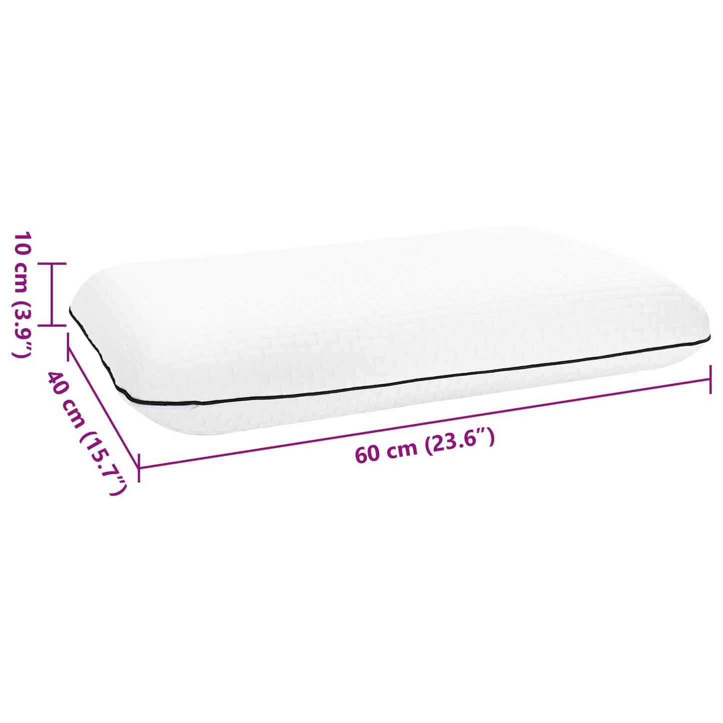 Schlafkissen Uni Weiß 60 x 40 x 10 cm Gelschaum