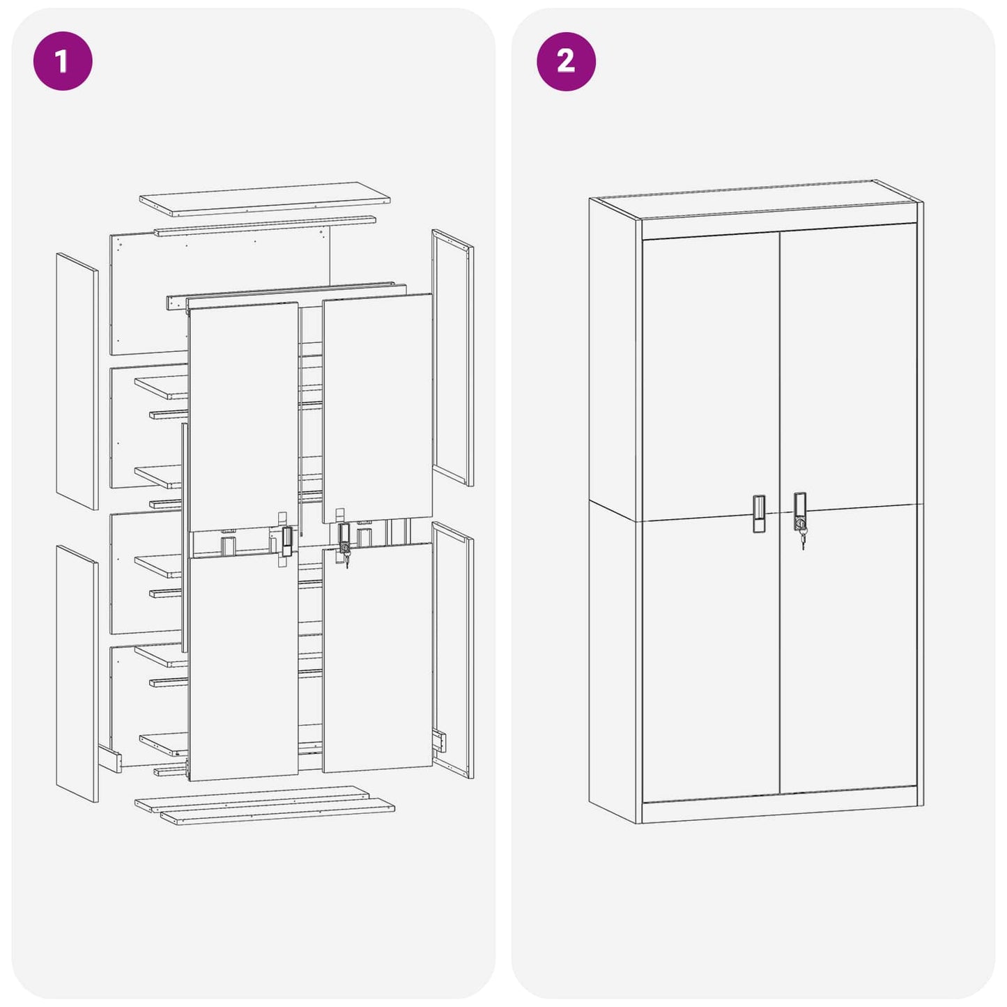 Aufbewahrungsschrank Rosa 90 x 40 x 180 cm Stahl