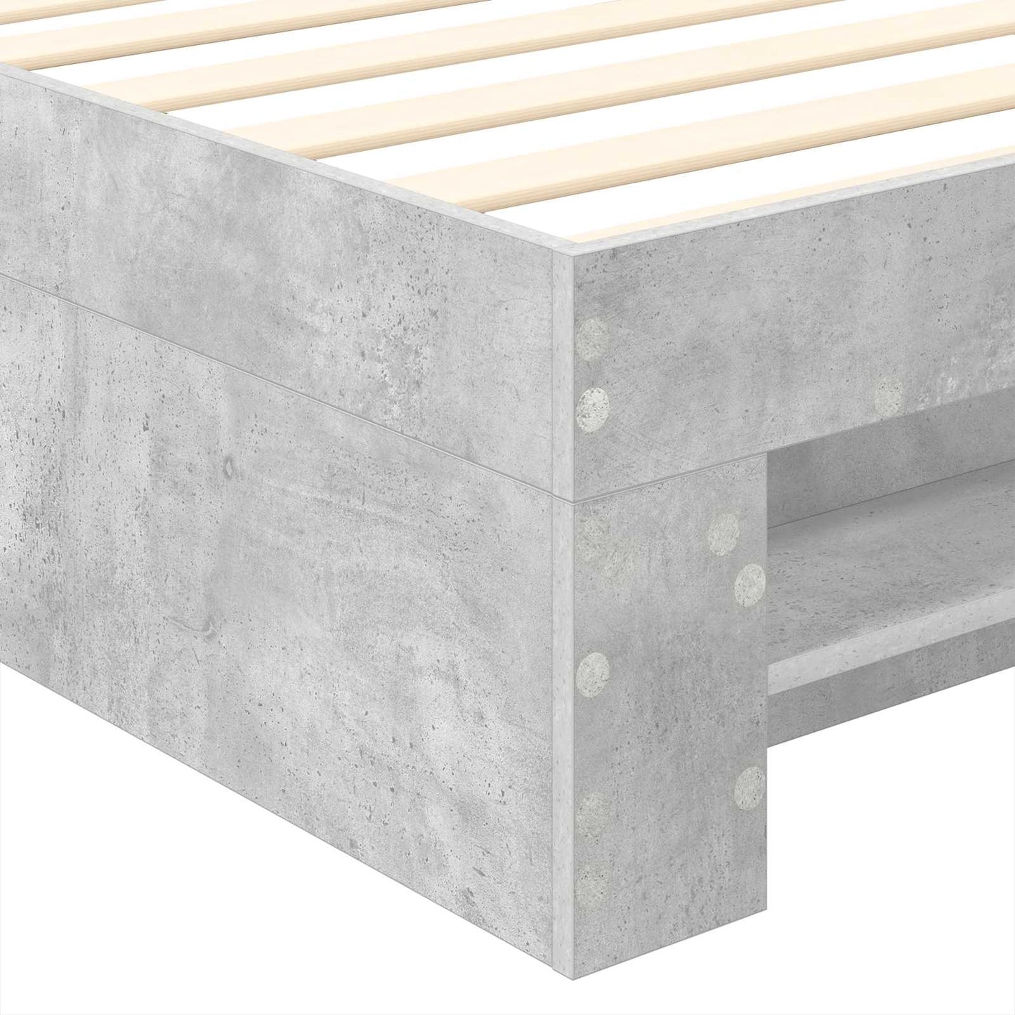 Bettrahmen mit Kopfteil Beton Grau 80 x 200 cm Holzwerkstoff