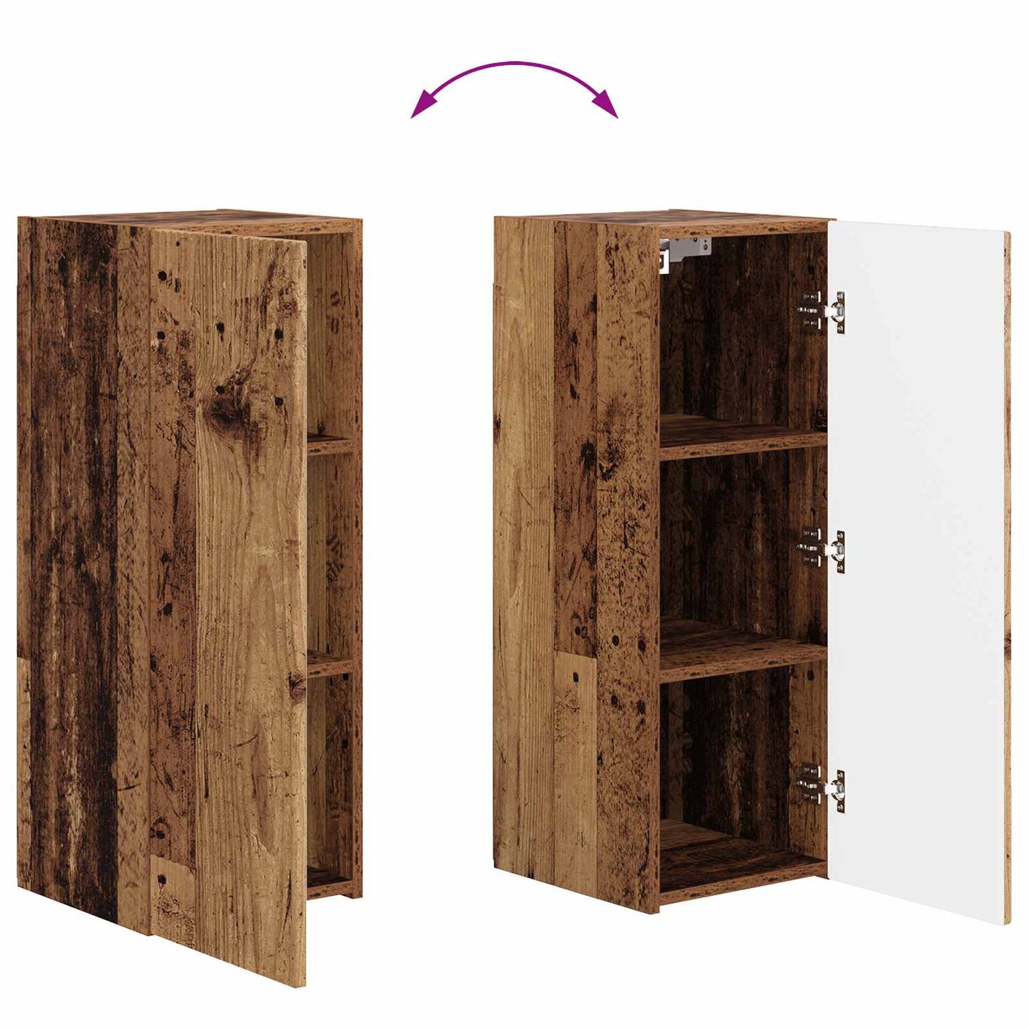 TV-Schrankset Wandmontiert 2 pcs Altholz Holzwerkstoff