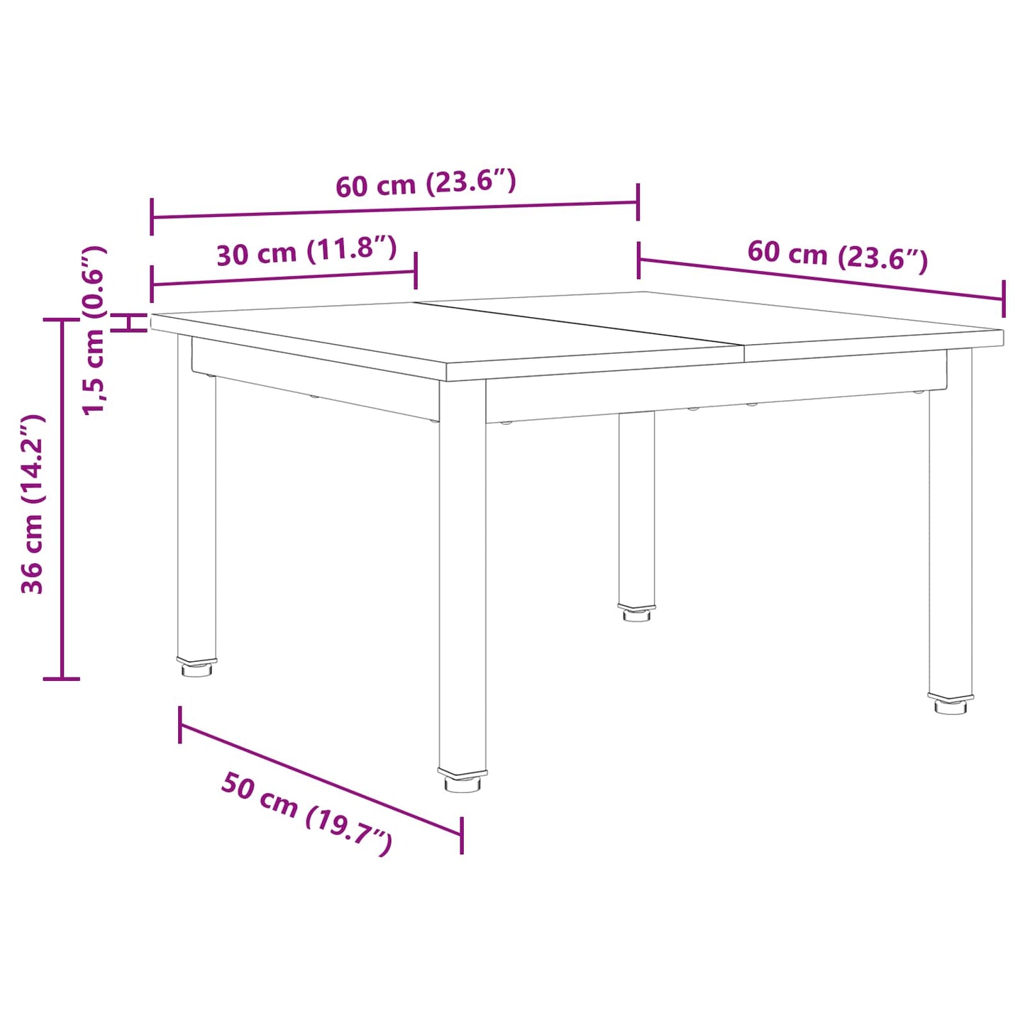 Couchtisch Graues Sonoma 60 x 60 x 36 cm Holzwerkstoff