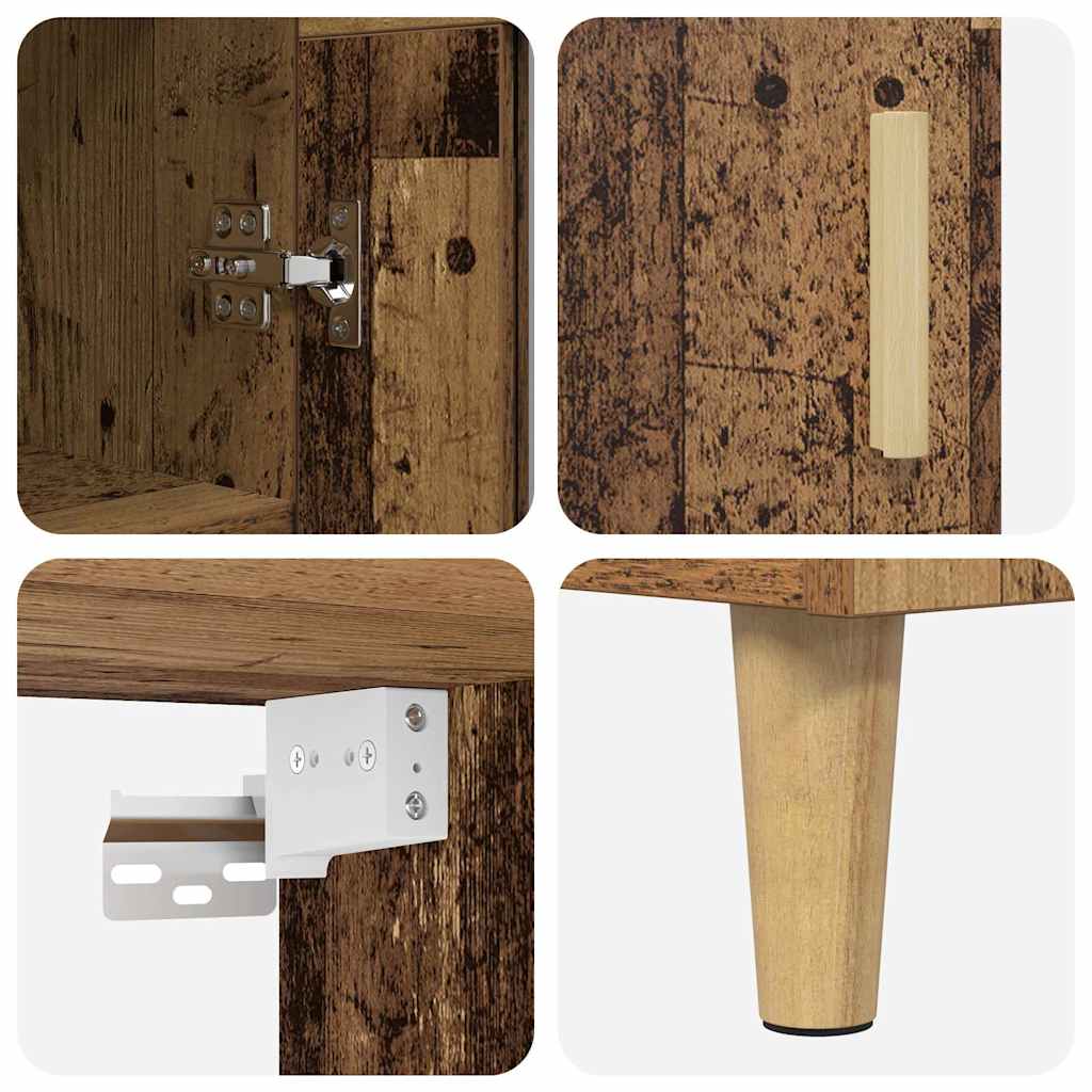 Highboard Altholz 69,5 x 32,5 x 180 cm Holzwerkstoff