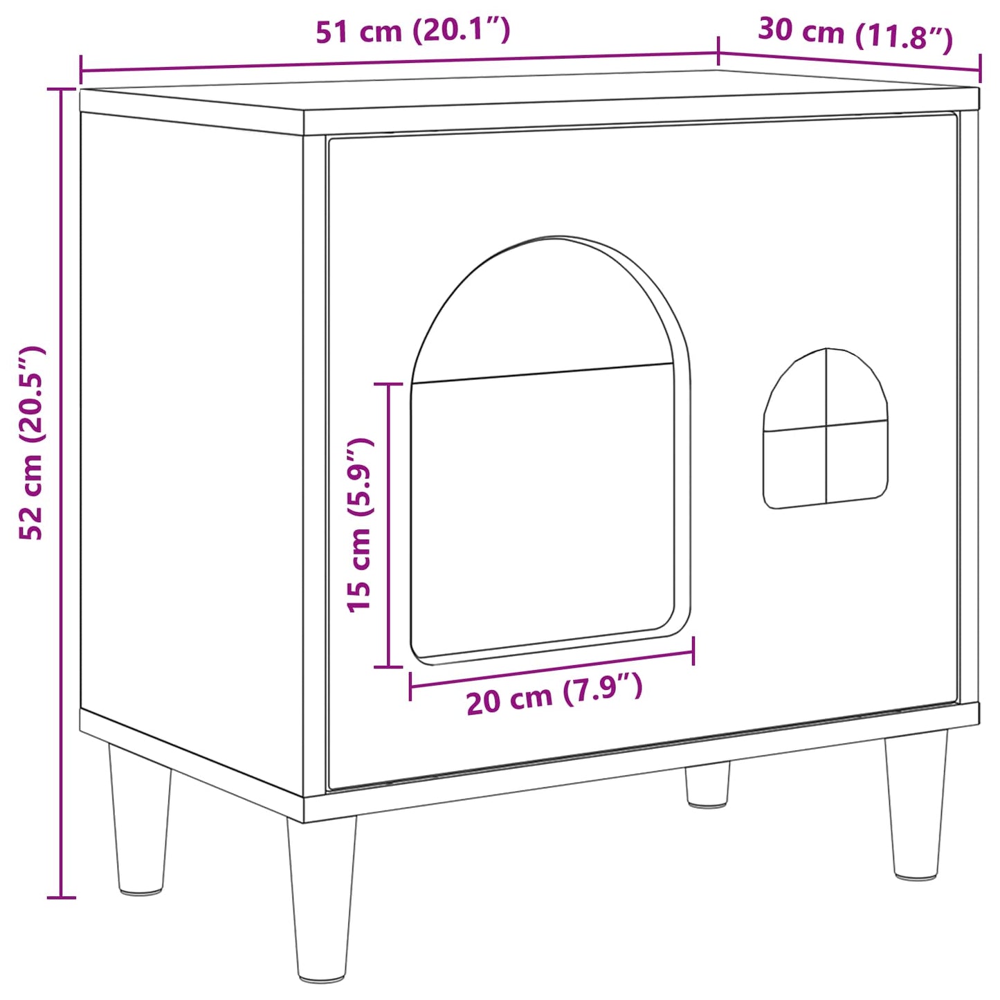 Katzenhaus Beton 51 x 30 x 52 cm Holzwerkstoff