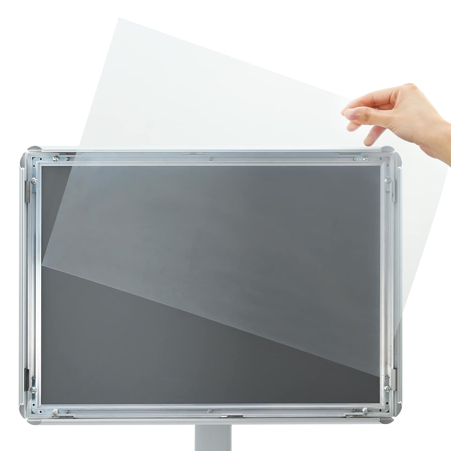 Podest-Posterständer Silber 32 x 27 x 119 cm Gusseisen