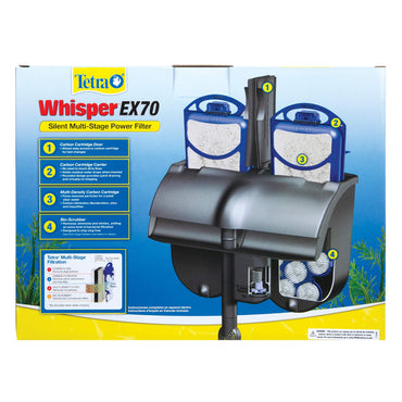 Tetra Whisper EX 70 Filter For 45 To 70 Gallon aquariums, Silent Multi-Stage Filtration, WHITE