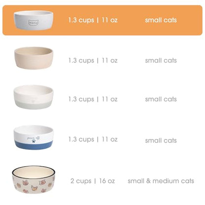 Birnenförmige Keramikschüssel, Fassungsvermögen: 2 Tassen, niedliches, schnurrbartfreundliches Geschirr mit Katzenmotiv, rutschfest, mikrowellen- und spülmaschinengeeignet, klein/mittel 