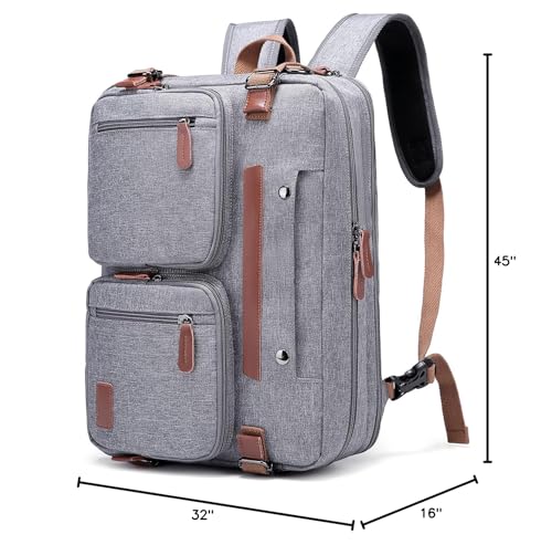 MOLNIA 3-in-1-Laptoptasche für Herren, 17,3-Zoll-Arbeitstasche für Herren, Laptop-Rucksack, Aktentasche, Umhängetasche, Computertasche für Laptops für Damen und Herren, Schwarz 