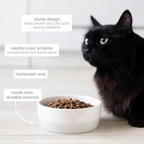 Birnenförmige Keramikschüssel, Fassungsvermögen: 2 Tassen, niedliches, schnurrbartfreundliches Geschirr mit Katzenmotiv, rutschfest, mikrowellen- und spülmaschinengeeignet, klein/mittel 