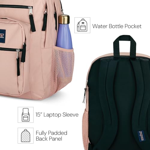 JanSport Laptop-Rucksack – Computertasche mit 2 Fächern, ergonomischen Schultergurten, 15-Zoll-Laptopfach, Tragegriff – Bücherrucksack – Erdbeer-Dusche 