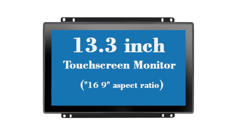 RIUIIN 13.3 Inch Open Frame Capacitive Touchscreen Monitor, 1920x1080 Resolution 16:9 Aspect Ratio Waterproof,VESA+Panel Mount, for Kiosk, Automation, POS，Vending，HMI and Digital Signage 7x24h Work