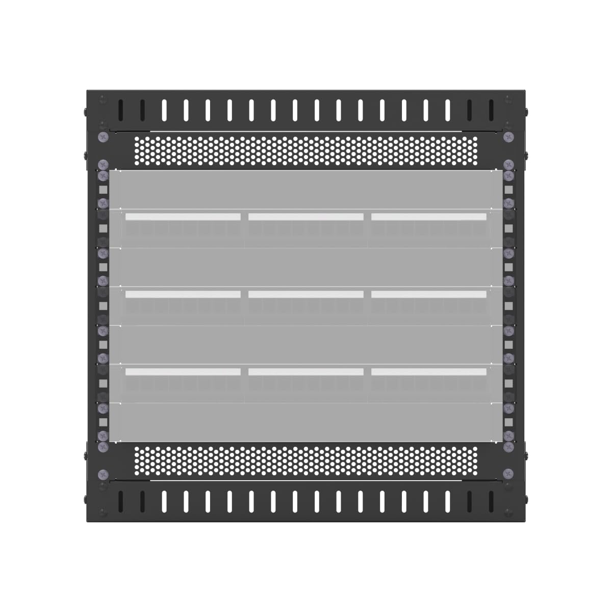 QiaoYoubang 5er-Pack 1U Lüftungs-Blindplatte - Stahl-Blindplatte für Rackmontage, Abstandshalter für 19-Zoll-Serverschränke oder -Gehäuse, Schwarz (1UVBP5PC)