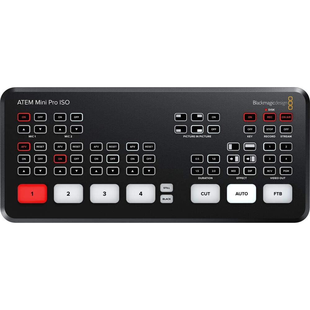 Blackmagic Design ATEM Mini Pro ISO HDMI Live Stream Switcher Bundle mit 6' HDMI-Kabel, 7' Cat5e-Kabel und 5er-Pack SolidSignal Kabelbindern (SWATEMMINIBPRISO) 