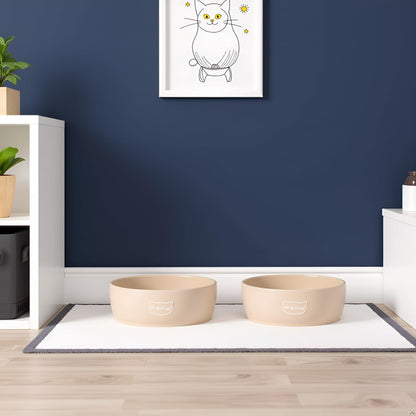 Birnenförmige Keramikschüssel, Fassungsvermögen: 2 Tassen, niedliches, schnurrbartfreundliches Geschirr mit Katzenmotiv, rutschfest, mikrowellen- und spülmaschinengeeignet, klein/mittel 