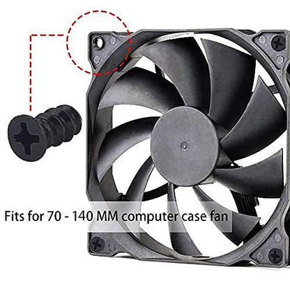 Persberg 100 Stück Computerlüfter-Befestigungsschrauben, M5x10 Schwarz – Passend für Lüfter von 70 mm bis 140 mm