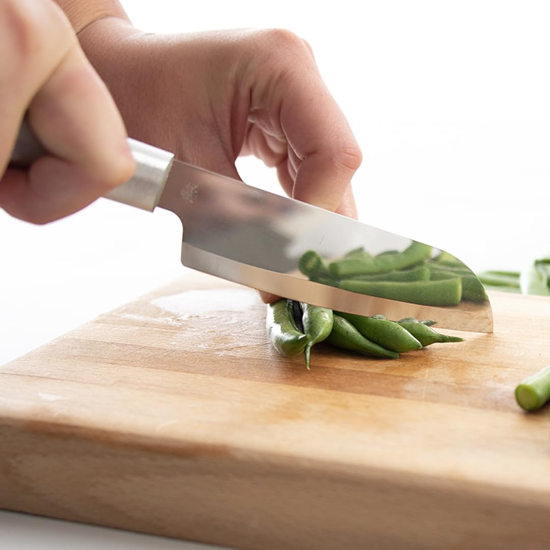 Rada Cutlery Cook’s Utility Knife (R140), 4.75" Stainless Steel Hollow Ground Blade, Made in USA, Silver Handle