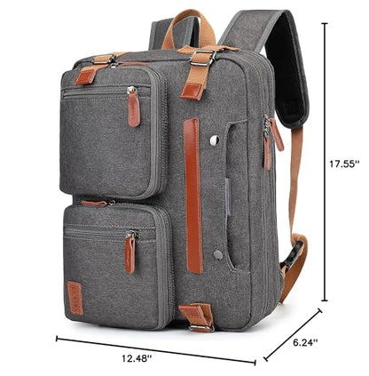 MOLNIA 3-in-1-Laptoptasche für Herren, 17,3-Zoll-Arbeitstasche für Herren, Laptop-Rucksack, Aktentasche, Umhängetasche, Computertasche für Laptops für Damen und Herren, Schwarz 