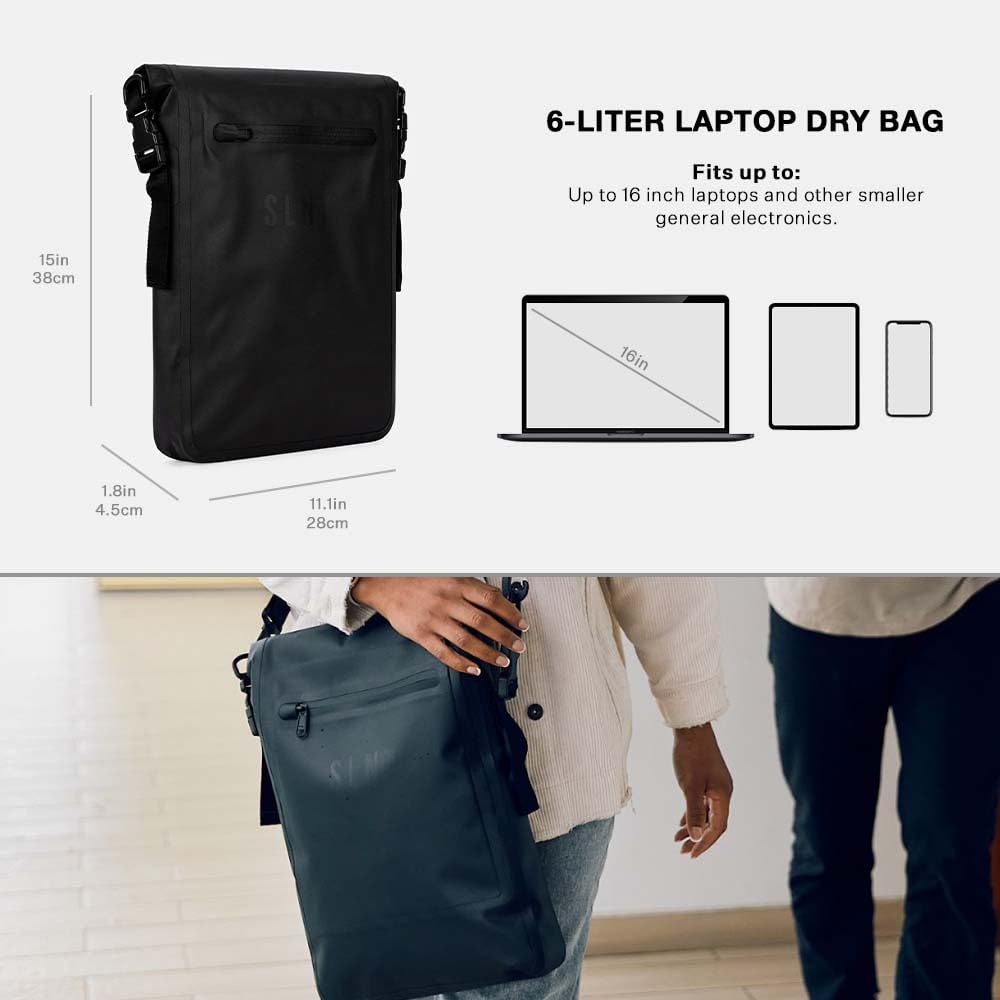 SLNT Wasserdichte Faraday-Laptoptasche - 420D wasserdichtes Nylon, signalblockierender Trockenrucksack - Schützt vor Wasser, Spionage und Hacking - Blockiert RFID, WLAN, Bluetooth, NFC, Mobilfunk, GPS und elektromagnetische Felder (6 Liter)