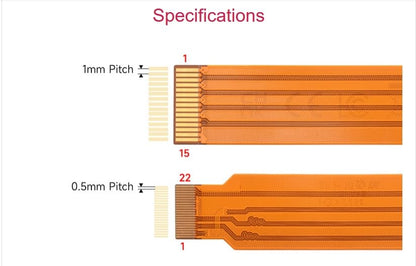 Offizielles flexibles CSI-FPC-Kabel, kompatibel mit Raspberry Pi 5, 22-polig auf 15-polig, geeignet für CSI-Kameramodule, 500 mm / 50 cm / 1,64 Fuß