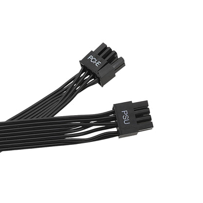 PCIe Cable for Corsair, 25 Inch 8 Pin PSU Male to 6+2 Pin GPU Male Power Cable for Thermaltake, ARESGAME Modular Power Supply (Black)