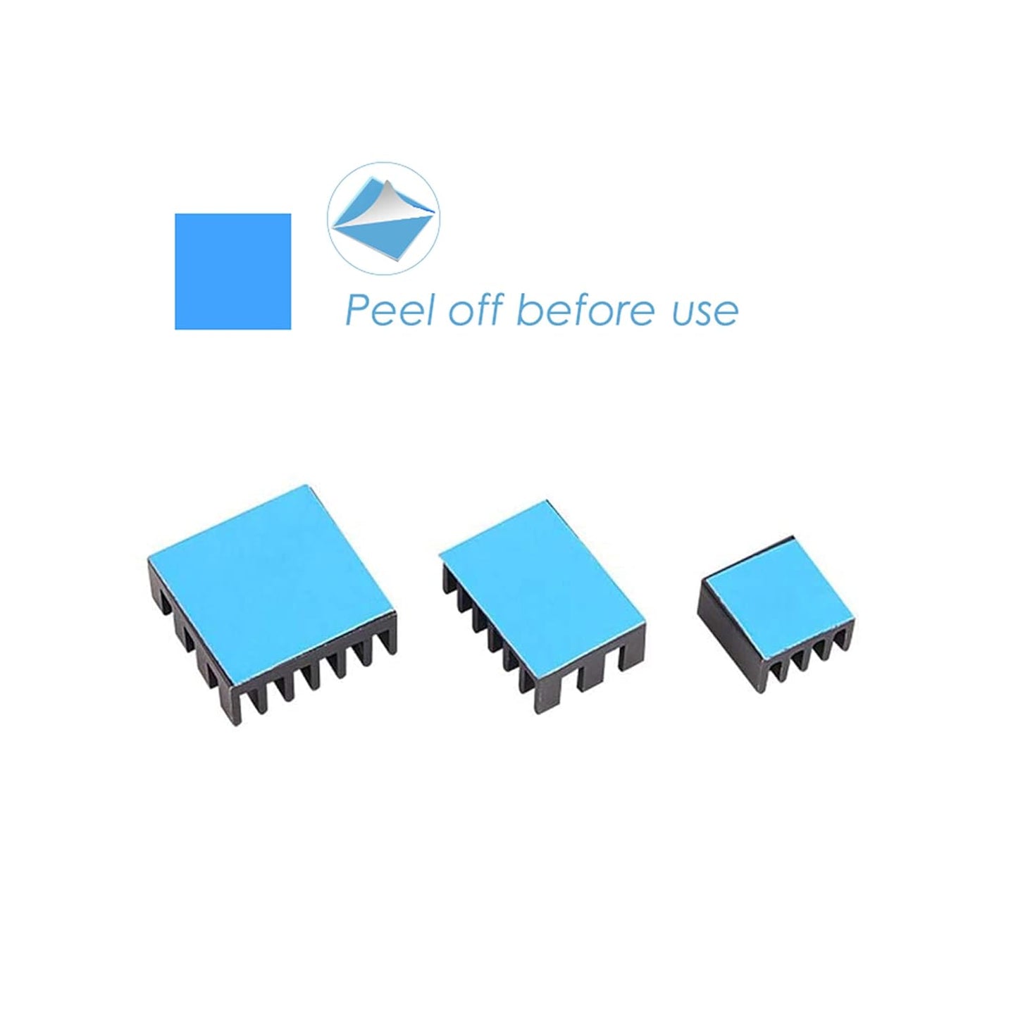 100 Pcs Heatsinks (Multi-Size&Multi-Color), Heatsink Kit with 3M 8810 Conductive Adhesive Tape Aluminum Heat Sink Copper Heat Sinks Cooler for Raspberry Pi 5/4/3/Zero VRM SSD 3D Printer