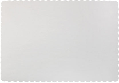 Paper Placemats - Disposable - Scalloped Edge (100, White)