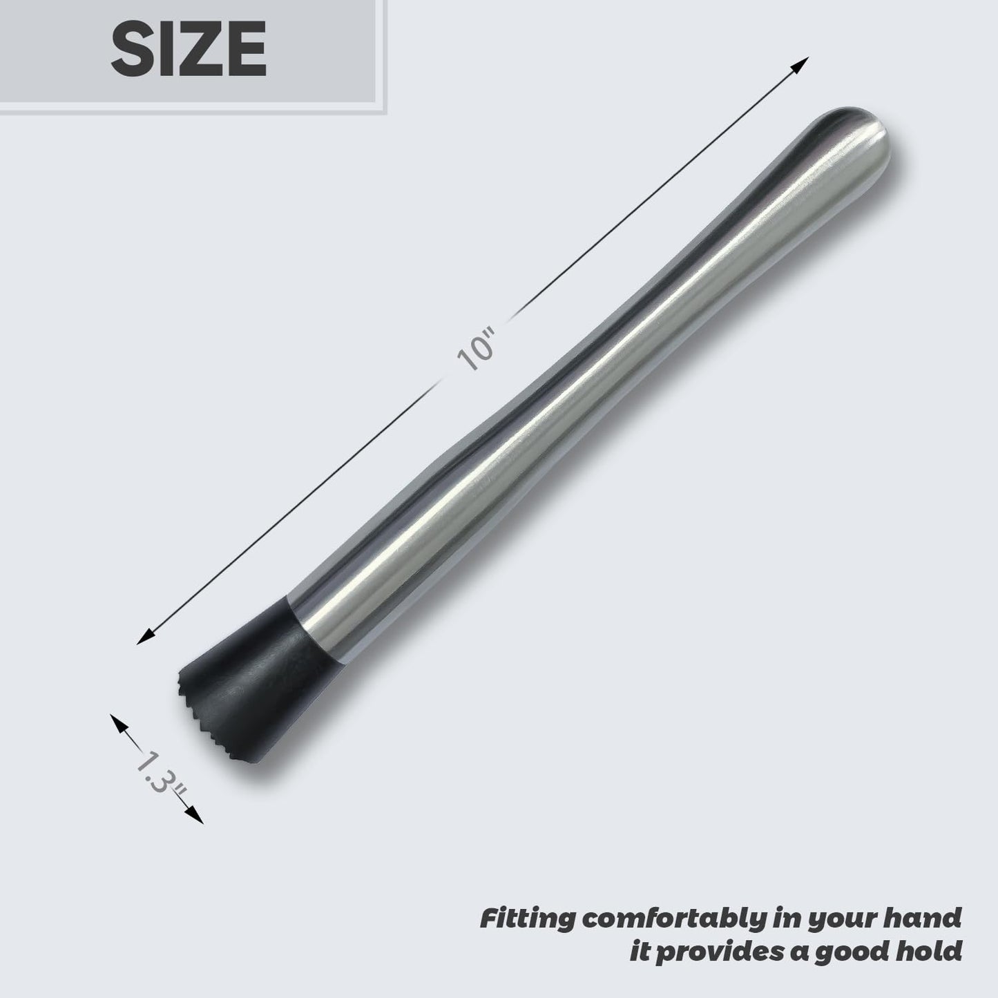 Ortarco 8 Inch Stainless Steel Muddler for Cocktails