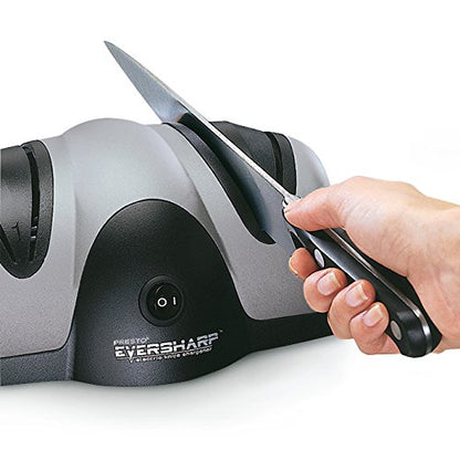 Presto 08800 EverSharp Electric Knife Sharpener, 2-Stage System, Silver/Black
