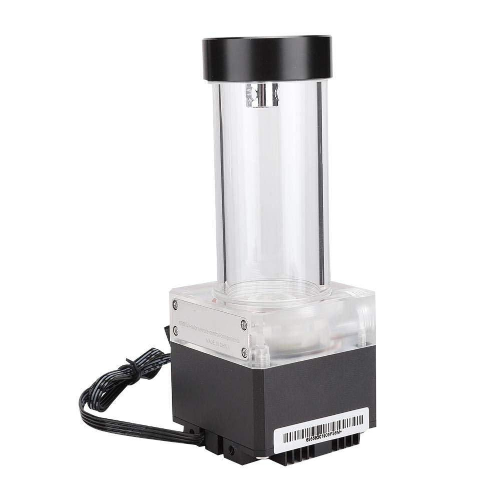 Pump/Reservoir Combo for Water Cooling System,800L / H CPU Water Cooling Pump Radiator,Integrated,POM PMMA PUB-FS6PD-17 (Black)